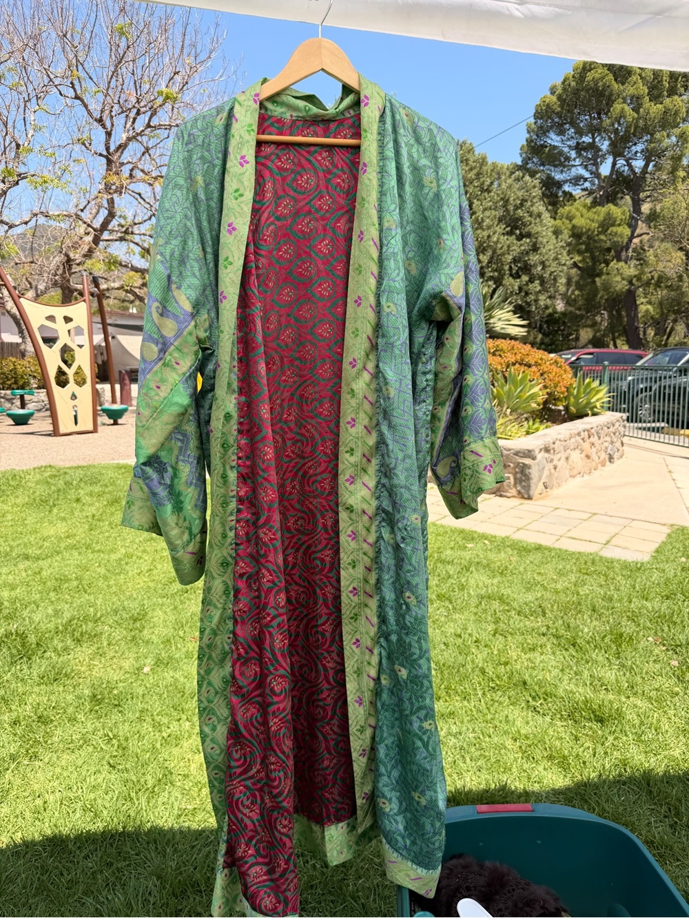 Luna wild collection silk reversible robe